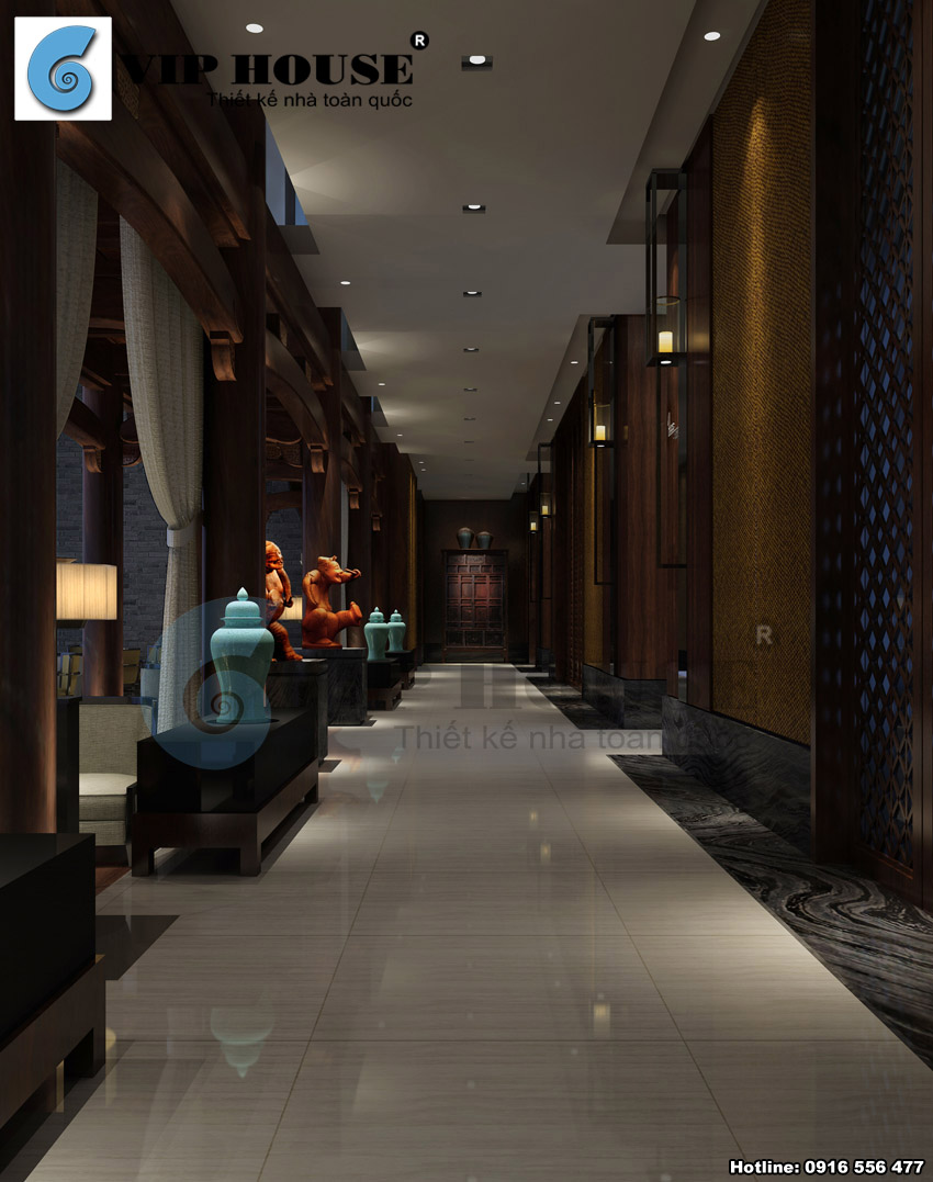 Thiết kế nội thất khách sạn mini phong cách Á Đông sang trọng 